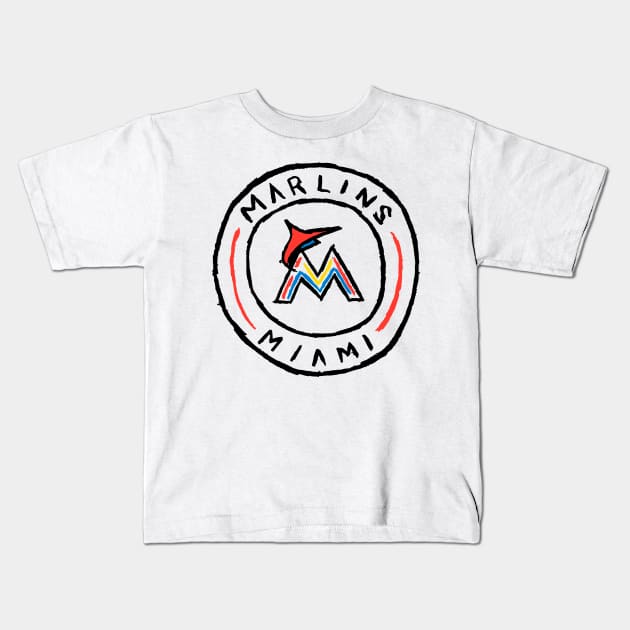 Miami Marliiiins Kids T-Shirt by Very Simple Graph